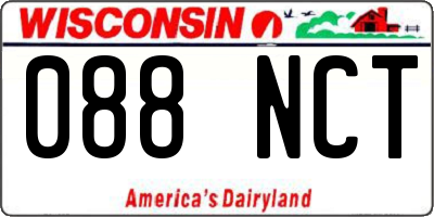 WI license plate 088NCT
