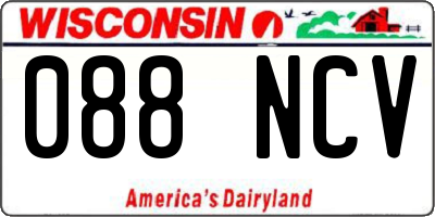 WI license plate 088NCV