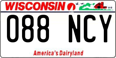 WI license plate 088NCY