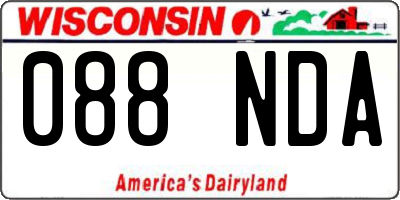 WI license plate 088NDA