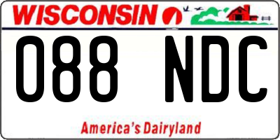 WI license plate 088NDC