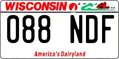 WI license plate 088NDF