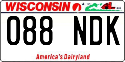 WI license plate 088NDK