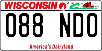 WI license plate 088NDO