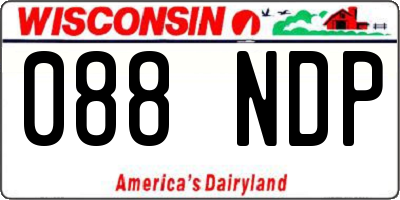 WI license plate 088NDP