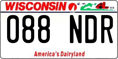 WI license plate 088NDR