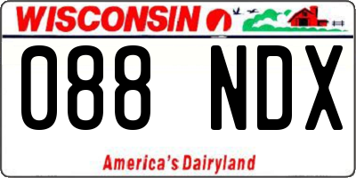 WI license plate 088NDX