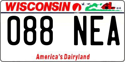 WI license plate 088NEA