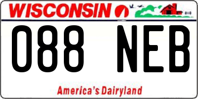 WI license plate 088NEB