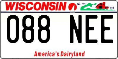 WI license plate 088NEE
