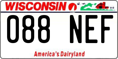 WI license plate 088NEF