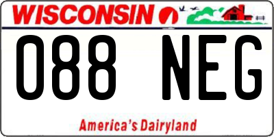 WI license plate 088NEG