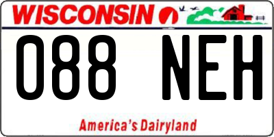 WI license plate 088NEH