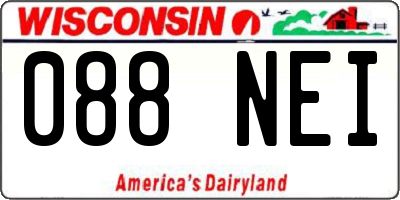 WI license plate 088NEI
