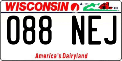 WI license plate 088NEJ