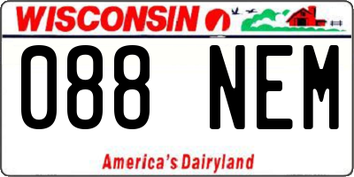 WI license plate 088NEM