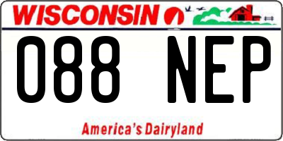 WI license plate 088NEP