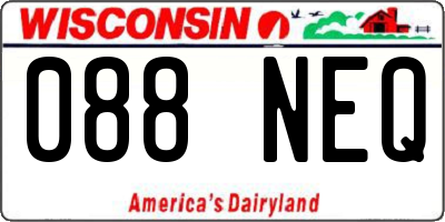 WI license plate 088NEQ