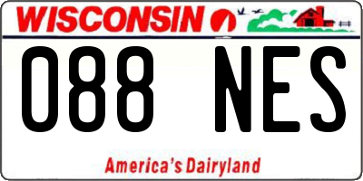 WI license plate 088NES