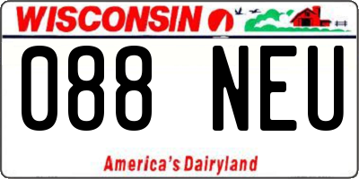 WI license plate 088NEU