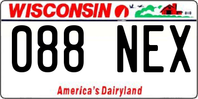 WI license plate 088NEX