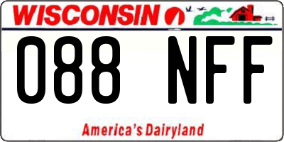 WI license plate 088NFF