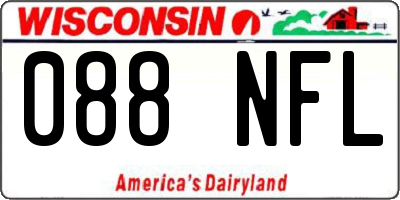 WI license plate 088NFL