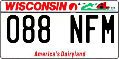 WI license plate 088NFM