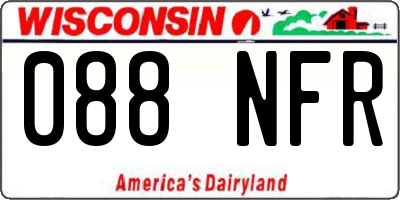 WI license plate 088NFR