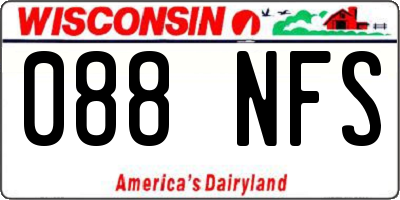 WI license plate 088NFS
