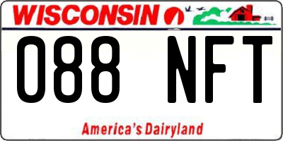 WI license plate 088NFT