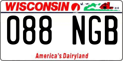 WI license plate 088NGB