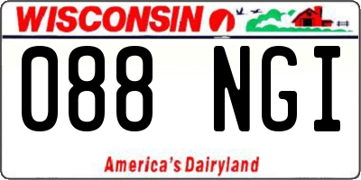WI license plate 088NGI