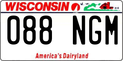 WI license plate 088NGM