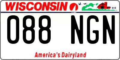 WI license plate 088NGN