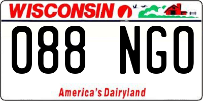 WI license plate 088NGO