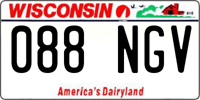 WI license plate 088NGV