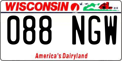 WI license plate 088NGW