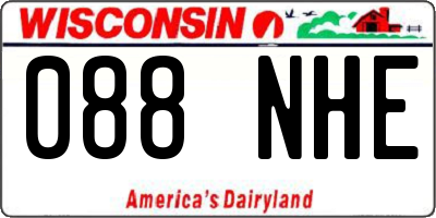 WI license plate 088NHE
