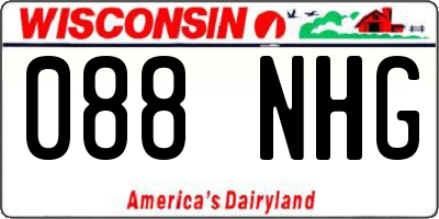 WI license plate 088NHG