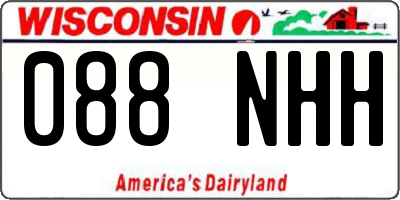 WI license plate 088NHH
