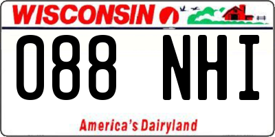 WI license plate 088NHI