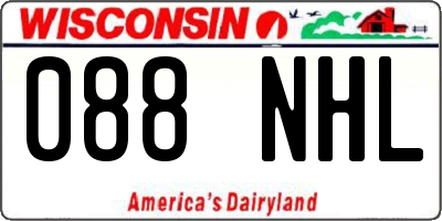 WI license plate 088NHL