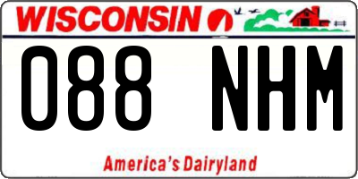 WI license plate 088NHM