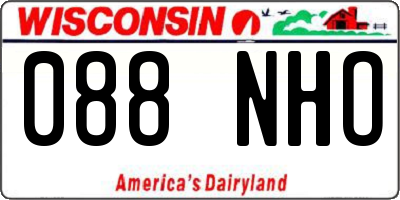 WI license plate 088NHO