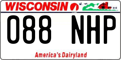 WI license plate 088NHP