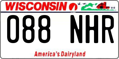 WI license plate 088NHR
