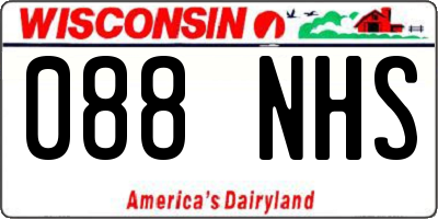 WI license plate 088NHS