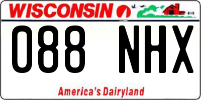 WI license plate 088NHX