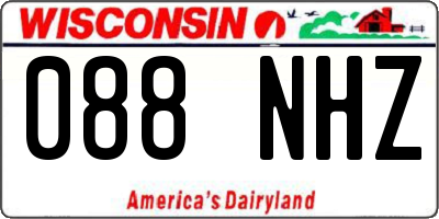 WI license plate 088NHZ
